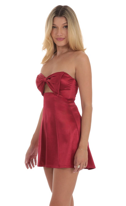 Lucy in the Sky Bow Cutout Strapless Dress