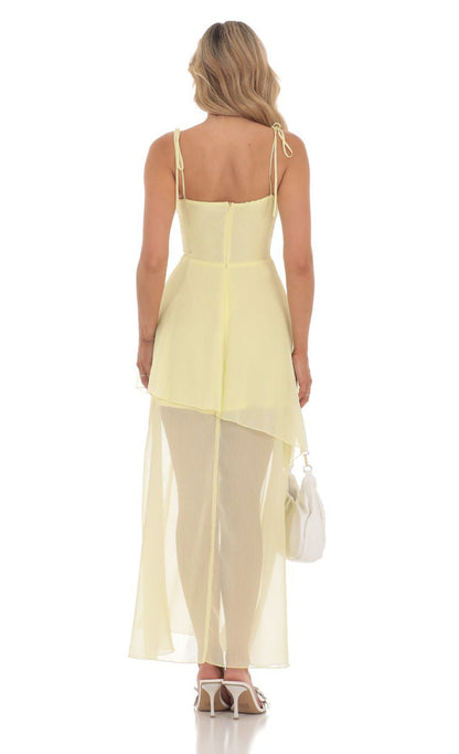 Lucy in the Sky Flow A-line Maxi Dress in Yellow