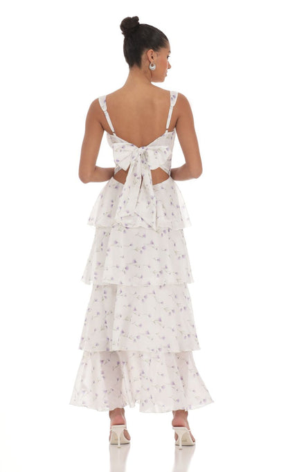 Lucy in the Sky Floral Ruffle Maxi Dress