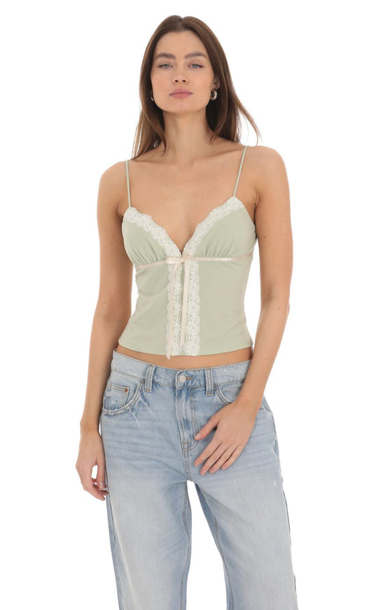 Lucy in the Sky Lace Bow Top