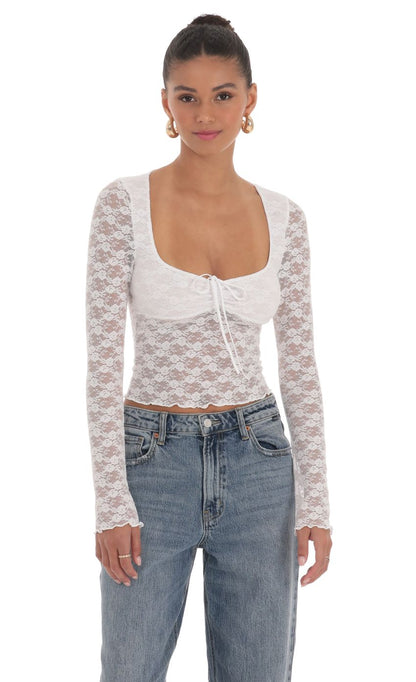 Lucy in the Sky Long Sleeve Lace Top