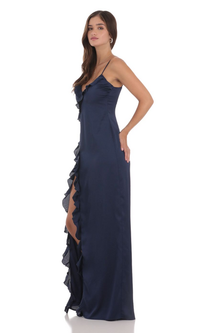 Lucy in the Sky Ruffle V-Neck Maxi Dress