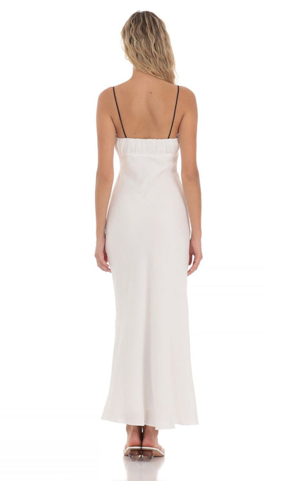 Lucy in the Sky Front Tie Maxi Dress in White