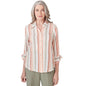 Alfred Dunner Women's Striped Textured Button Down Top