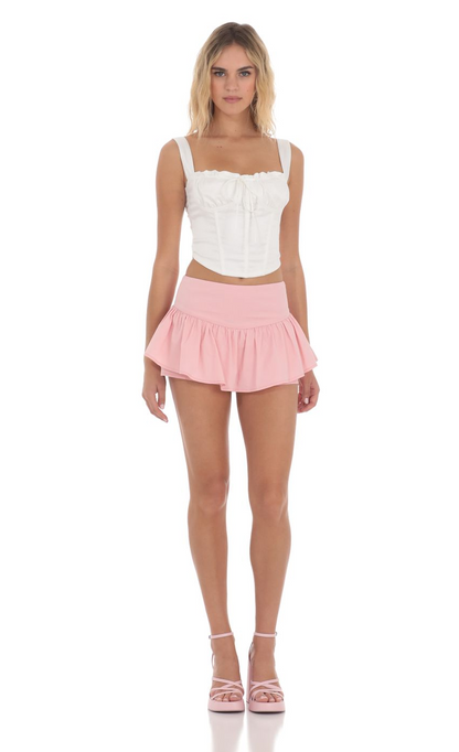 Lucy in the Sky Peplum Skort in Pink