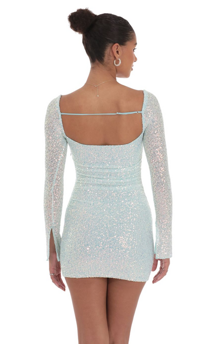 Lucy in the Sky Knit Sequin Long Sleeve Dress