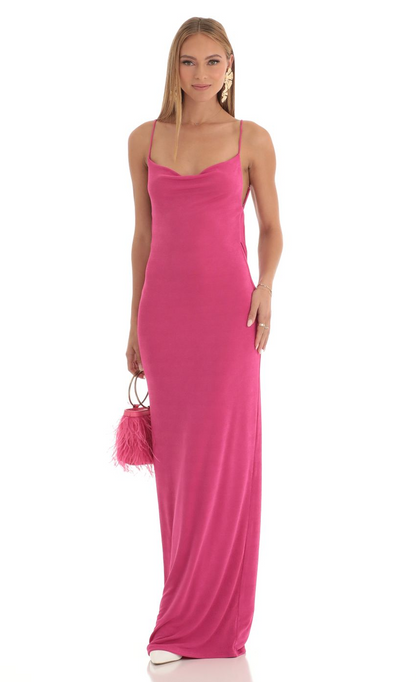 Lucy in the Sky Draped Back Maxi Dress