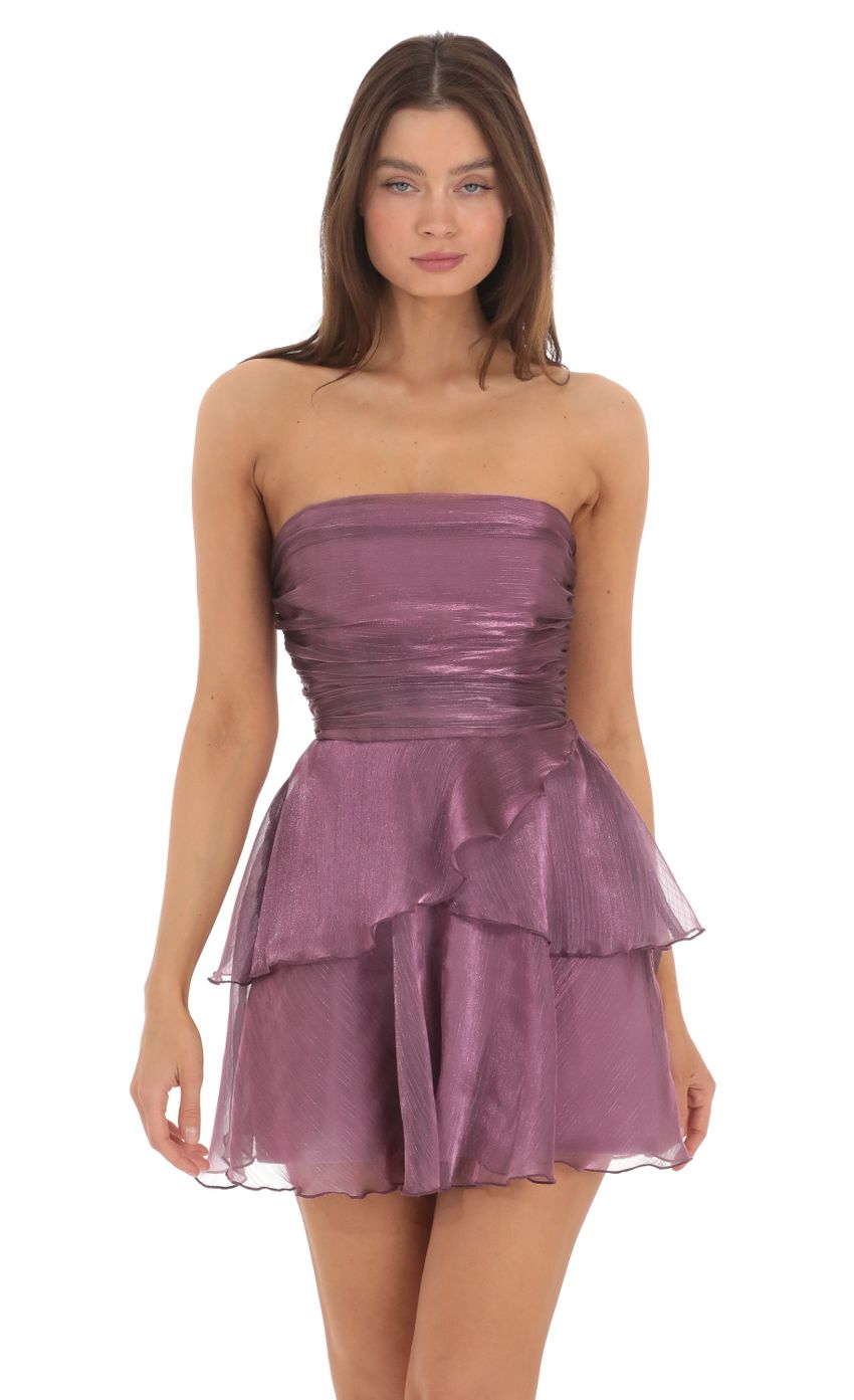 Lucy in the Sky Petal Ruffle Strapless Dress