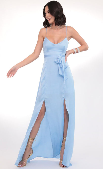 Lucy in the Sky Milan Satin Tie Maxi