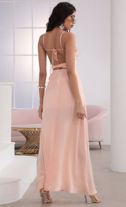 Lucy in the Sky Milan Satin Tie Maxi