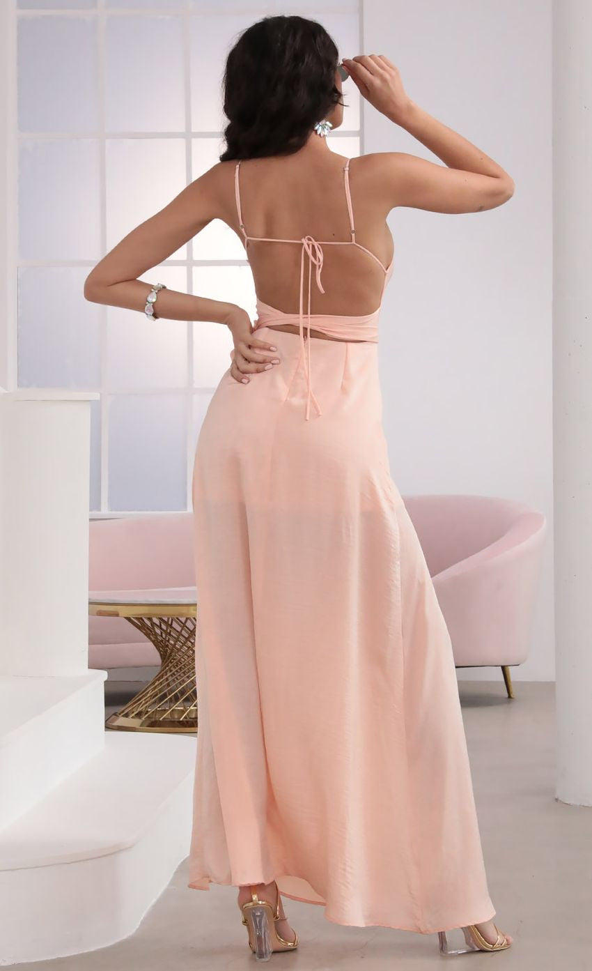 Lucy in the Sky Milan Satin Tie Maxi