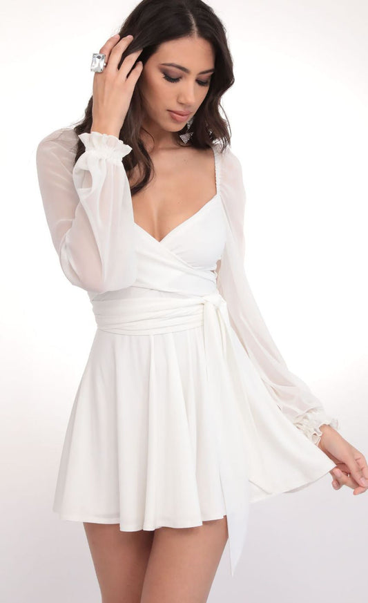 Lucy in the Sky Puff Chiffon Wrap Dress