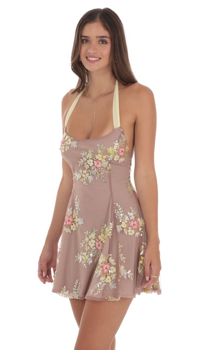 Lucy in the Sky Halter Open Back Dress