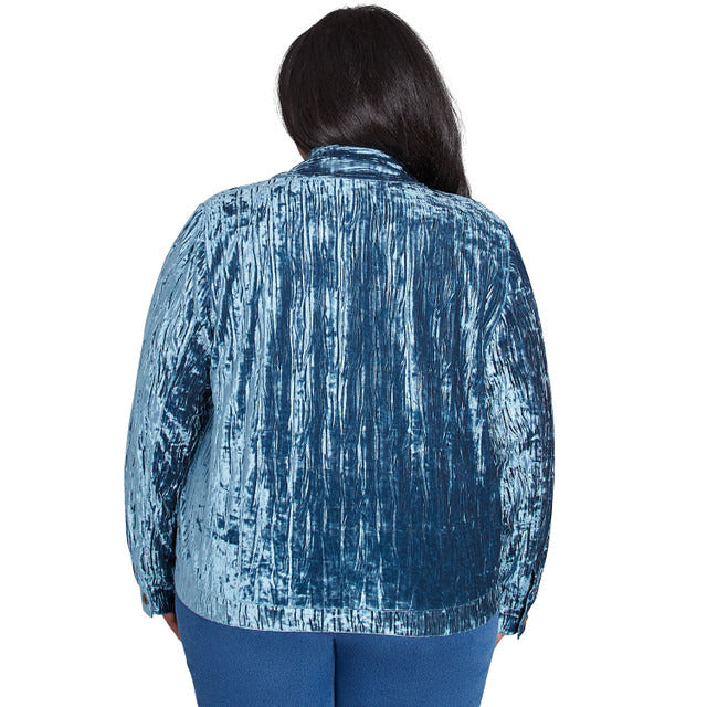 Alfred Dunner Women's Crushed Velvet Jacket