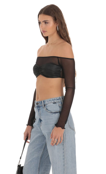 Lucy in the Sky Off Shoulder Mesh Top