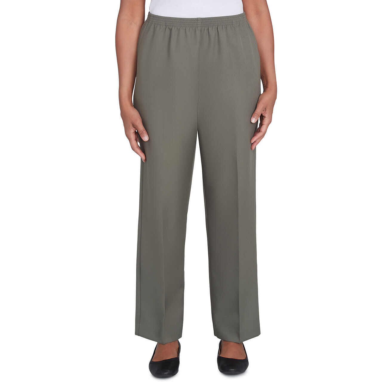 Alfred Dunner Plus Women's Classic Accord Elastic Waist Medium Length Pant