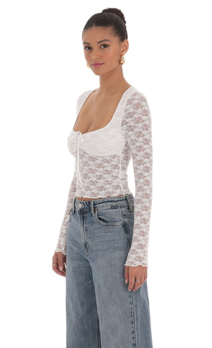 Lucy in the Sky Long Sleeve Lace Top