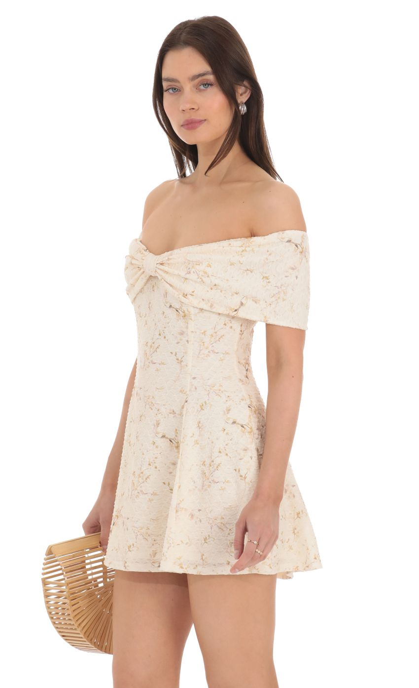 Lucy in the Sky Front Bow Off Shoulder Dress