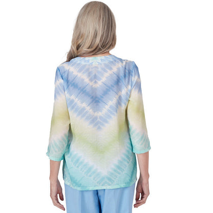 Alfred Dunner Women's Tie Dye Chevron Tunic