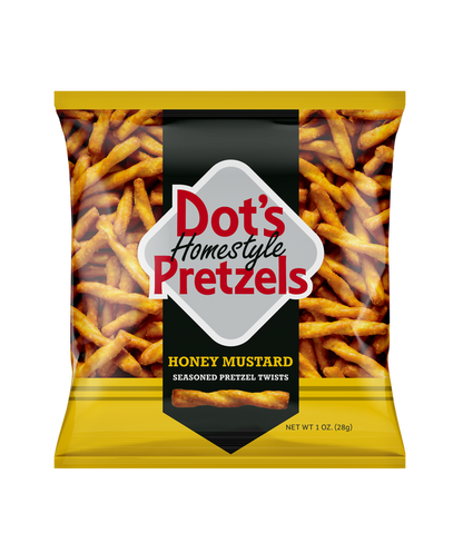 Dot's Homestyle Honey Mustard Seasoned Pretzel Twists, 1 oz Bags (10 Count)