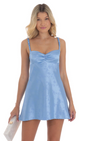 Lucy in the Sky Jacquard Babydoll Satin Dress