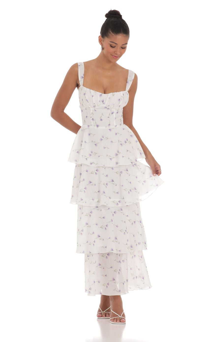 Lucy in the Sky Floral Ruffle Maxi Dress