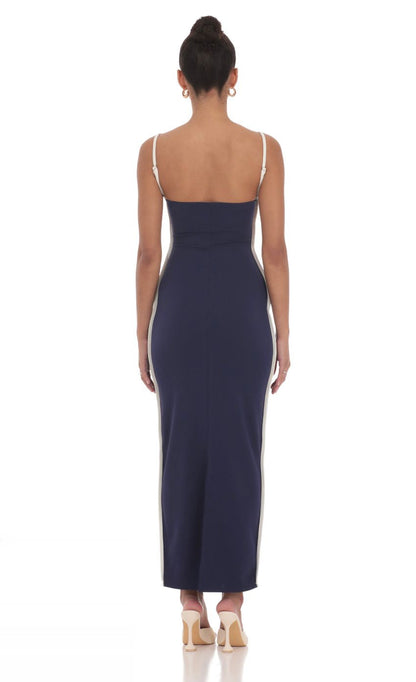 Lucy in the Sky Outline Maxi Dress in Navy