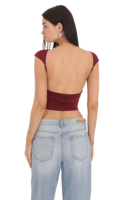 Lucy in the Sky High Neck Open Back Top