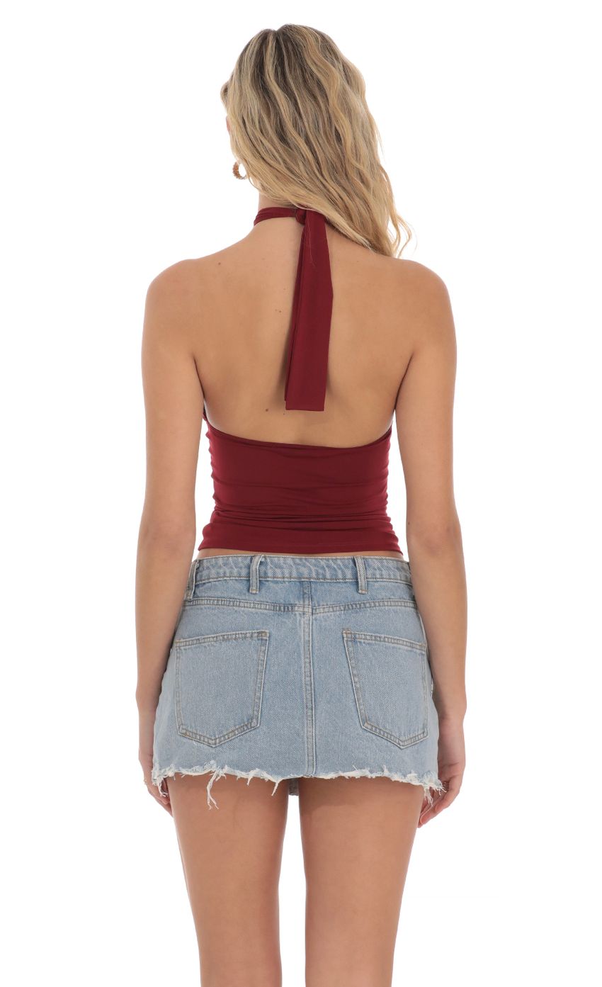 Lucy in the Sky Cross Neck Halter Top