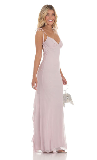 Lucy in the Sky Mesh Open Back Maxi Dress