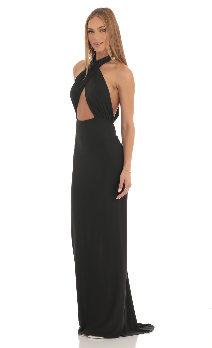 Lucy in the Sky Front Cross Halter Maxi Dress