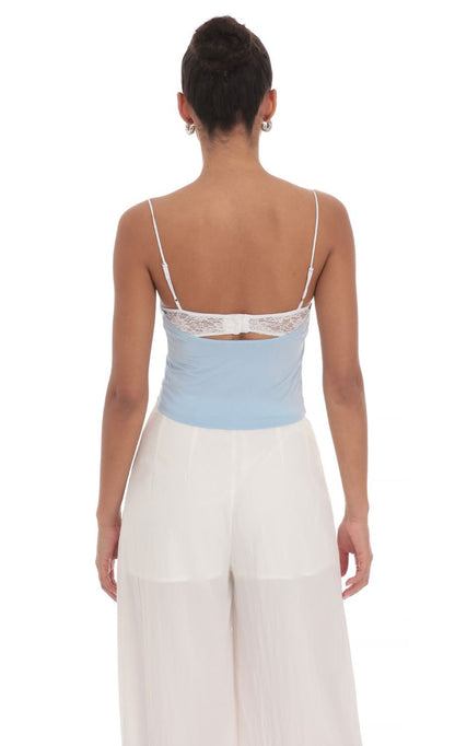 Lucy in the Sky Lace Trim Crop Top