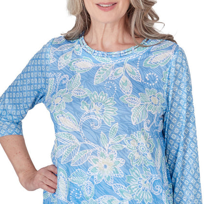 Alfred Dunner Women's Crew Neck Floral Top