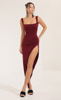 Lucy in the Sky Ruched Side Slit Dress