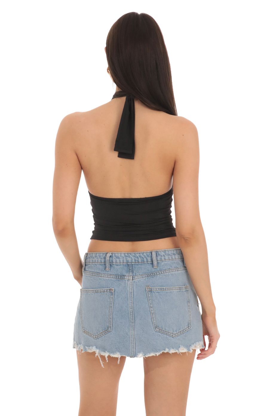 Lucy in the Sky Cross Neck Halter Top