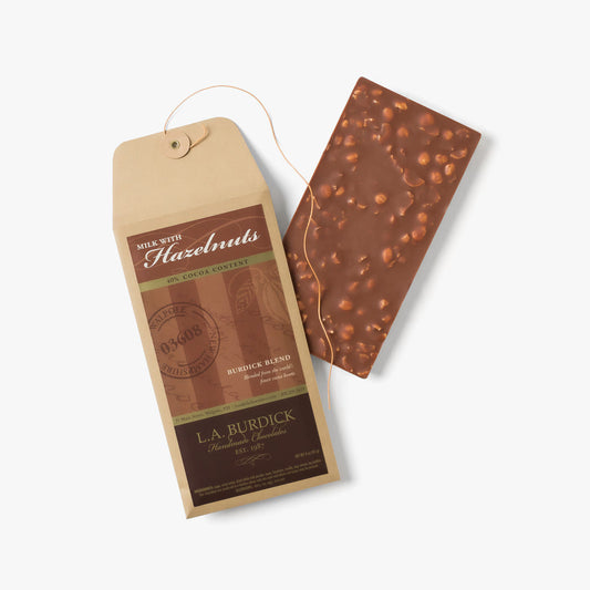 L.A. Burdick Chocolates Milk Chocolate Bar With Hazelnuts