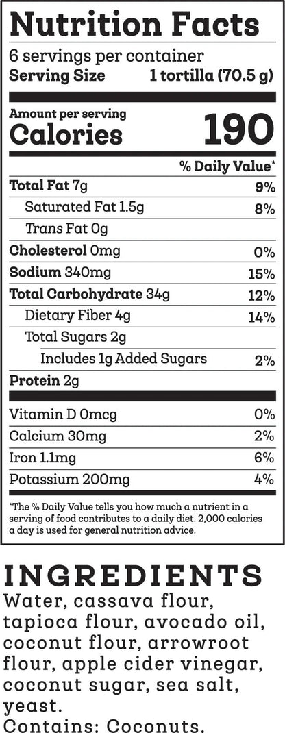 Siete Foods Grain Free Burrito Size Tortillas - 6 packs