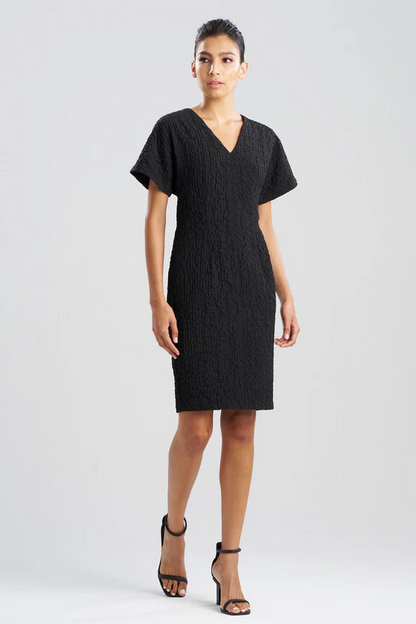 Natori Crinkle Jacquard Dolman Dress