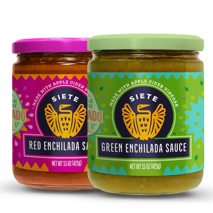 Siete Foods Enchilada Sauce Mix Pack: 2 Red, 2 Green