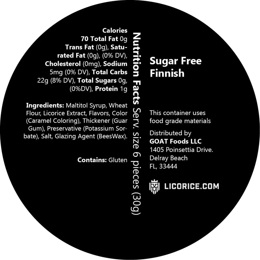 Licorice Sugar Free Finnish Black