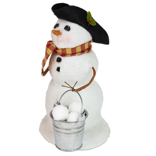 Byers' Choice Snowboy with Bucket of Snowballs