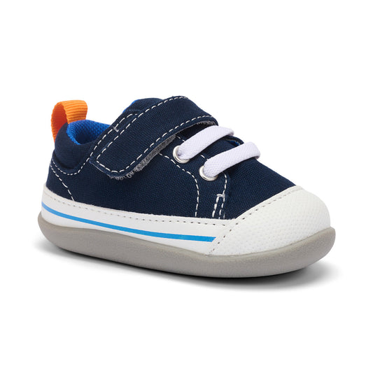 See Kai Run Boy's Stevie (First Walker) Navy Canvas