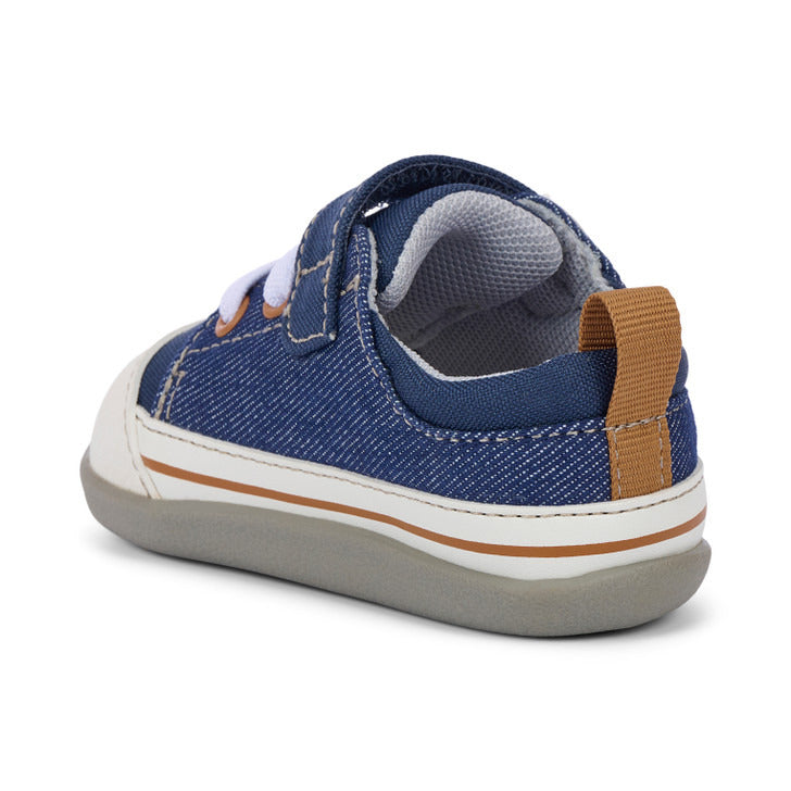 See Kai Run Boy's Stevie Mini (First Walker) Navy Denim