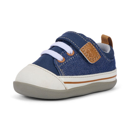 See Kai Run Boy's Stevie Mini (First Walker) Navy Denim