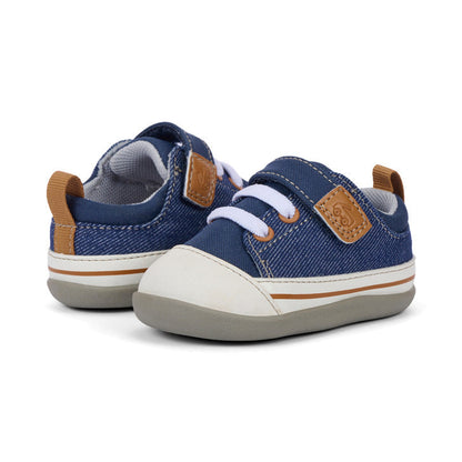 See Kai Run Boy's Stevie Mini (First Walker) Navy Denim