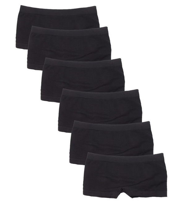 Kalon Clothing Women's 6 Pack Nylon Spandex Boyshort Panties