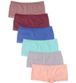 Kalon Clothing Women's 6 Pack Nylon Spandex Boyshort Panties