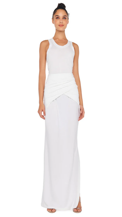 Norma Kamali Women's ALL IN ONE SIDE SLIT LONG SKIRT - Snow White