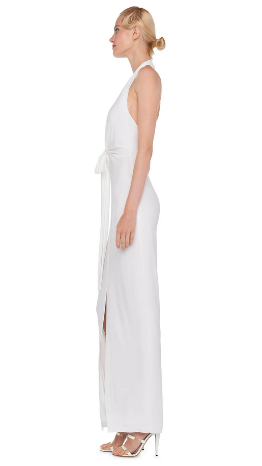 Norma Kamali Women's TIE FRONT HALTER GOWN