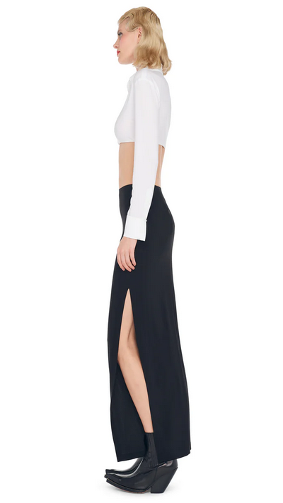 Norma Kamali Women's SIDE SLIT LONG SKIRT